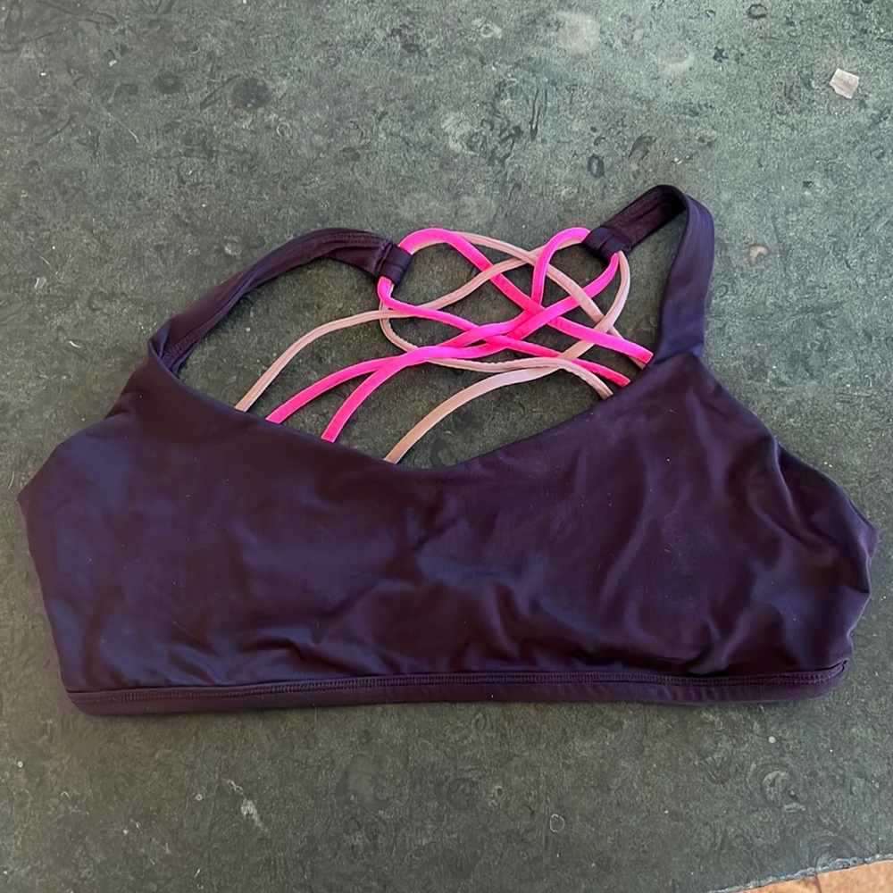 Lulu Lemon Athletica Free to Be Wild sports Bra- Sz 12 Purple